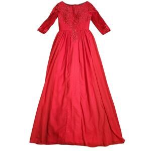 LanTing Bride red gown formal beaded sequined size S NWT